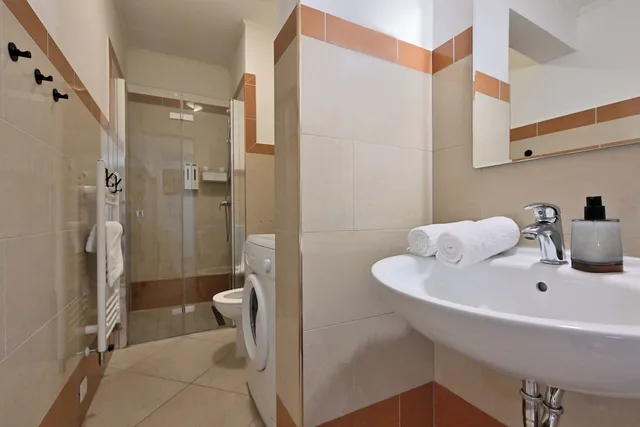 شقة تقليدية بسرير بطابقين بغرفتي نوم مع أريكة بمطبخ، Hybernska Apartments 9/10