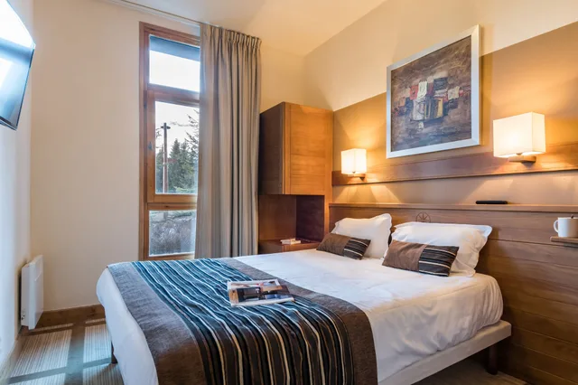شقة بسريرين منفصلين بإطلالة على الجبل بشرفة بغرفة نوم واحدة مع أريكة، Pierre Vacances Premium Flaine Les Terrasses D Eos 1/9