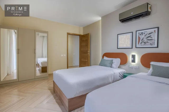 شقة بسرير كوين وسريرين منفصلين بغرفتي نوم، Prime Residence Kattameya 10/10