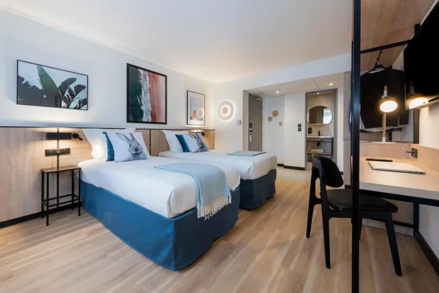 غرفة قياسية بسريرين منفصلين وسرير كوين، Tulip Residences Joinville-Le-Pont 4/8