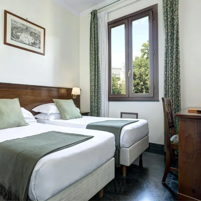غرفة بسرير مزدوج أو سريرين منفصلين، Grand Hotel Del Gianicolo 1/10