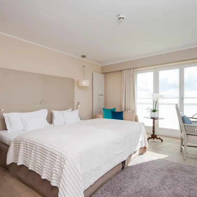 غرفة بسرير مزدوج بإطلالة على البحر، Hotel Fahrhaus Sylt 1/6