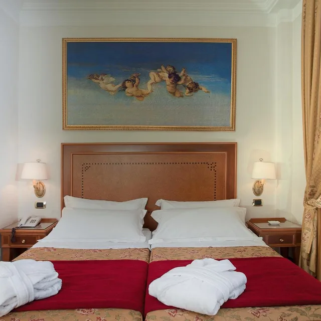 غرفة بسرير مزدوج أو سريرين منفصلين، Pinewood Hotel Rome 2/5
