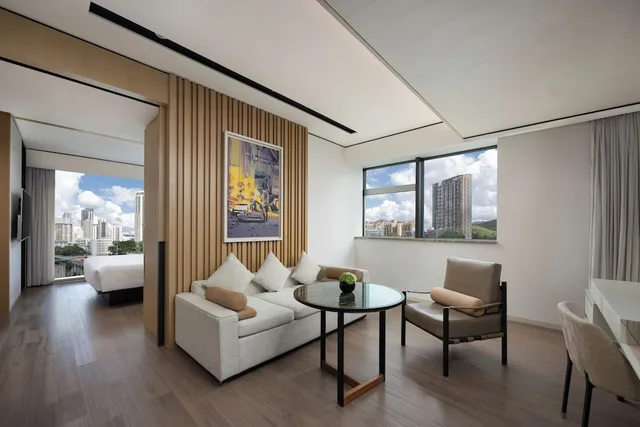 غرفة تنفيذية بسرير كينج وسرير كوين بإطلالة، THE MUMIAN HOTEL Shenzhen Luohu 5/7