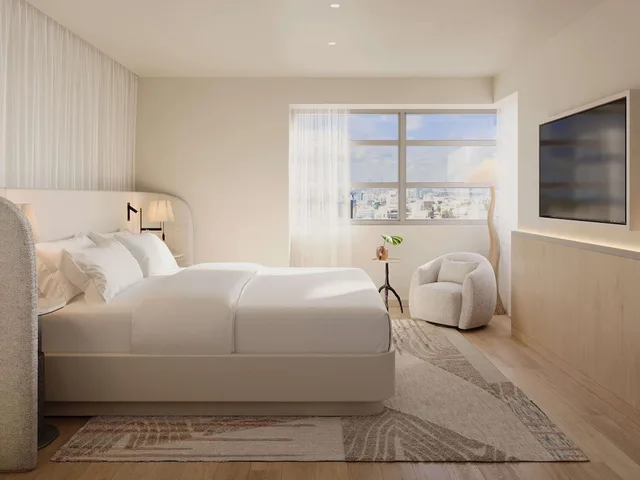 غرفة بسرير كينج بإطلالة على المدينة، Delano Miami Beach 1/2