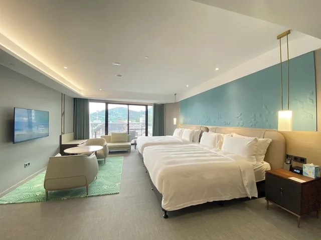 غرفة ديلوكس عائلية غراند بسريرين كينج بإطلالة، Wyndham Sun Moon Lake 1/1