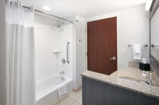 غرفة بسرير كينج مع أريكة بحوض استحمام لذوي الإعاقة، Courtyard Indianapolis Downtown 3/3