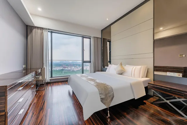 جناح بسريرين كينج بغرفتي نوم، Yicheng Apartment Poly World Center 1/1