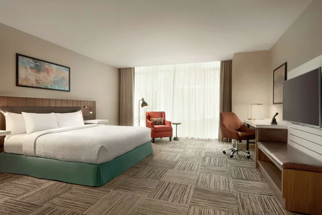 غرفة بسرير كينج بحوض استحمام لذوي الإعاقة، Hilton Garden Inn Chicago Downtown South Loop 1/2