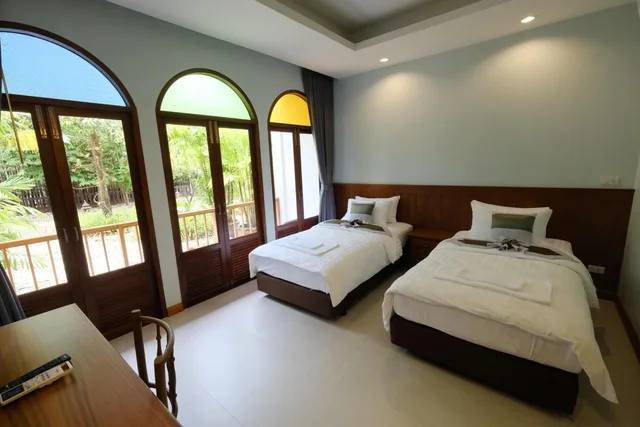 غرفة ديلوكس بسرير مزدوج أو سريرين منفصلين بإطلالة على الحديقة، Baan Imm Sook Resort 2/9