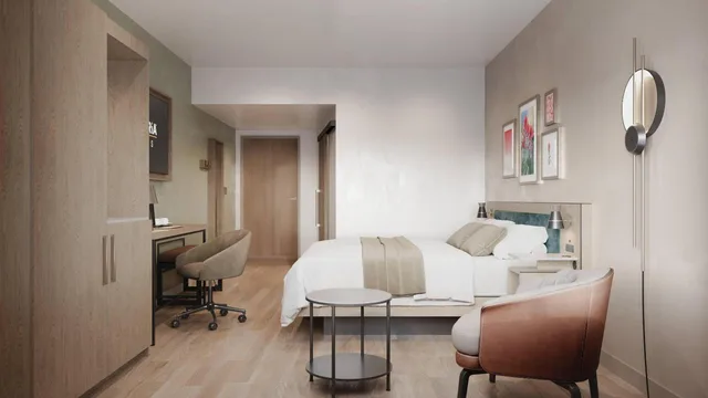 غرفة بسرير كينج بحوض استحمام لذوي الإعاقة، Cambria Hotel Euless - DFW Airport South 4/6