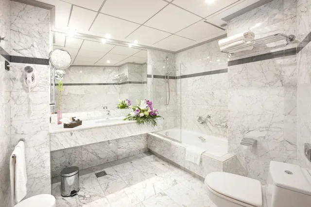 غرفة قياسية بسريرين منفصلين بإطلالة على المدينة بحمام خاص، Hotel Gran Via Logroño 5/6
