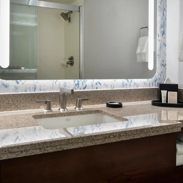 غرفة بسرير كينج مع دخول صالة النادي لذوي الإعاقة، Westchester Marriott 2/4