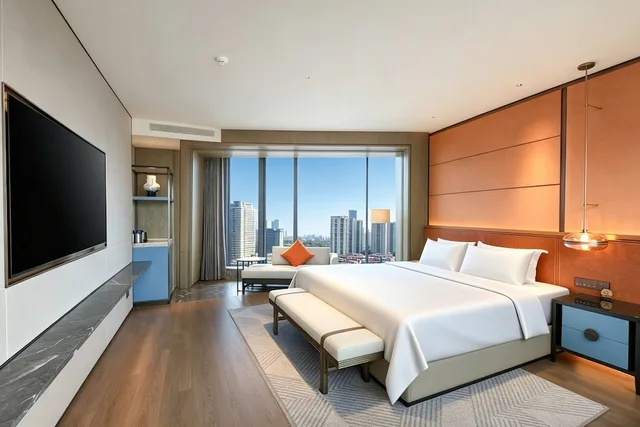 غرفة تنفيذية بسرير كينج، Wyndham Rizhao Downtown 1/1