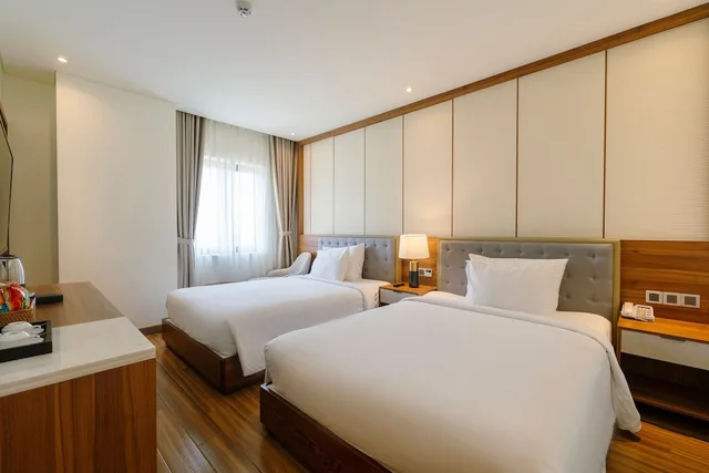غرفة ديلوكس بسريرين منفصلين بإطلالة على البحر، The Tahiti Beach Hotel Phu Quoc 1/1