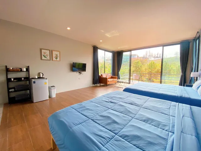 كوخ عائلي بسريرين كينج، Krin Resort 1/1