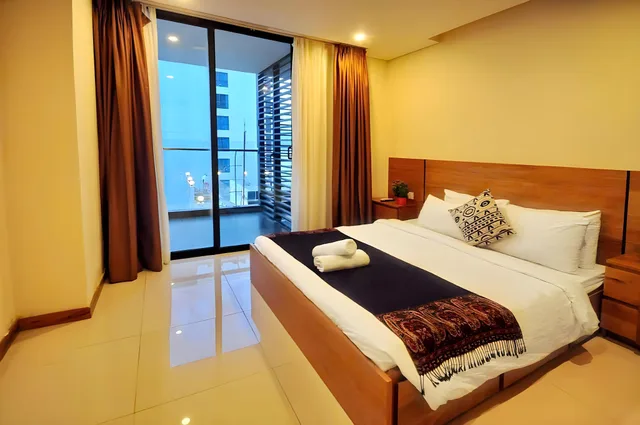 شقة بسريرين كوين بشرفة بغرفتي نوم، Holi Beach Apartments 1/2