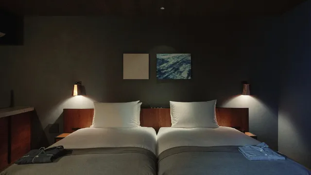غرفة ديلوكس بسريرين منفصلين بدون إطلالة، Onomichi U2 Hotel Cycle 1/1