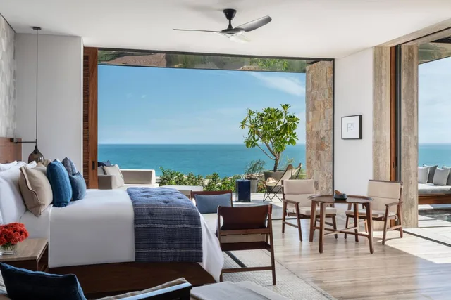 partial ocean view, guest room, 1 king, ground floor, plunge pool, terrace، Zadun, a Ritz-Carlton Reserve 1/2