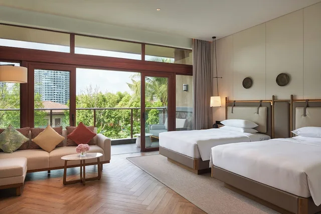 غرفة بسريرين منفصلين بإطلالة على الحديقة، Grand Hyatt Shenzhou Peninsula 2/7
