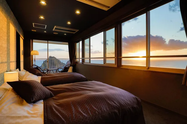غرفة يابانية غربية بسرير نصف مزدوج وفرشتي فوتون، DOGASHIMA HOTEL TENYU 1/1