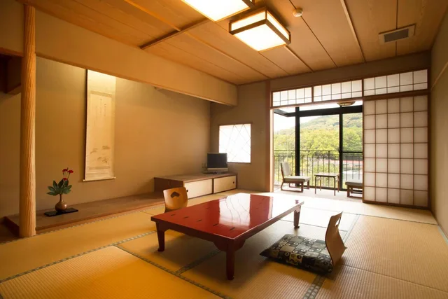 غرفة يابانية بأرضية تاتامي، Kyoto Uji Hanayashiki Ukifune En 1/1