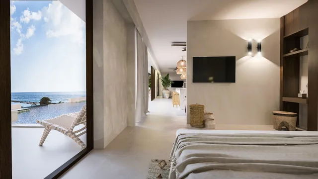 جناح بسرير كينج وسرير فردي، The Kontiki Curacao Beach Resort 4/4