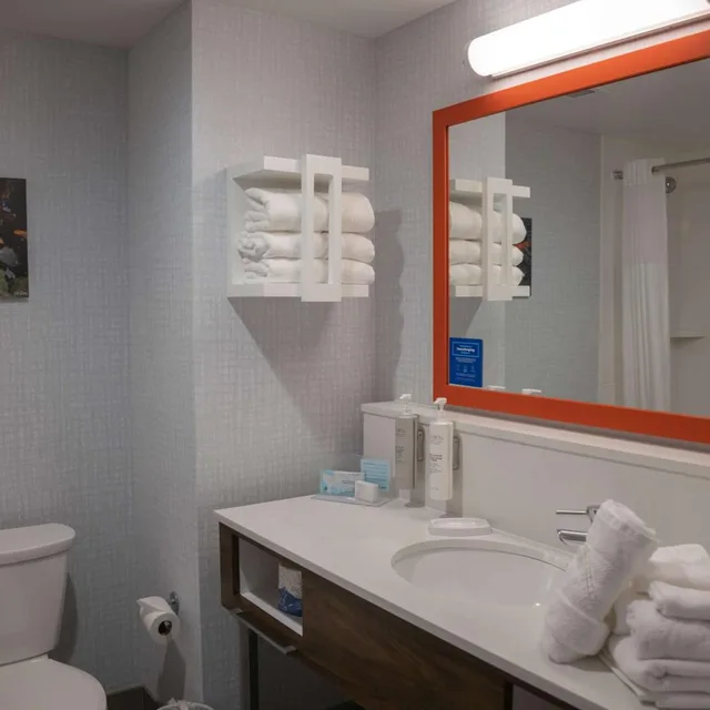غرفة بسرير كوين بحوض استحمام لذوي الإعاقة، Hampton Inn & Suites Erie Bayfront 5/8