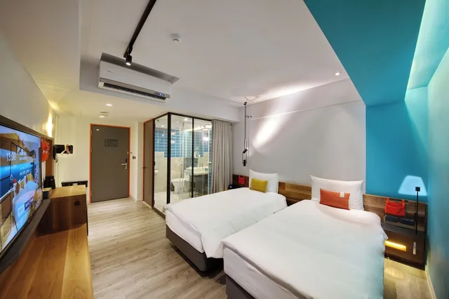 غرفة بسريرين منفصلين، Olah Poshtel Hualien Zhongfu 1/2