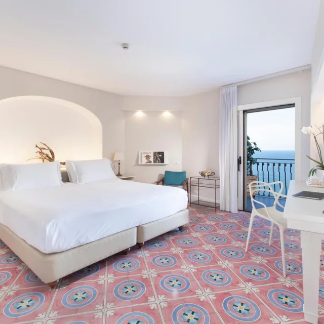 غرفة كومفورت بسرير مزدوج بإطلالة على البحر بشرفة، Hotel Belair 9/10