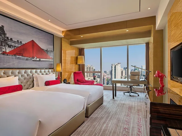 غرفة عائلية بسريرين منفصلين وسرير كينج بإطلالة على المدينة بغرفة نوم واحدة، Sofitel Guangzhou Sunrich 5/10