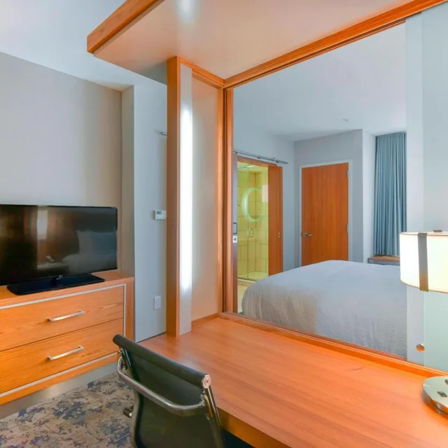 جناح بسرير كينج مع سرير سحّاب إضافي مع أريكة بحوض استحمام لذوي الإعاقة، Springhill Suites Wilmington Mayfaire 4/8