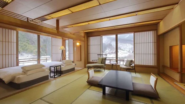 Japanese, Modern, Twin Beds, Outdoor Bath، BANKOKUYA 1/1