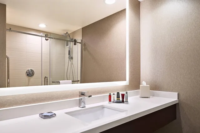 غرفة بسرير كينج مع أريكة مع دخول صالة النادي لذوي الإعاقة، Cleveland Marriott East 3/3