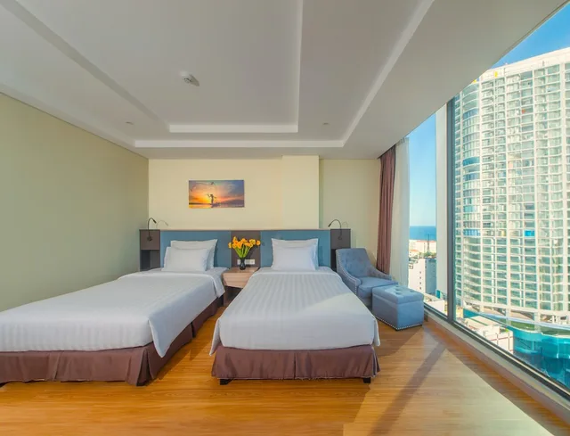 غرفة ديلوكس بسريرين منفصلين بإطلالة على البحر، Areca Hotel Nha Trang 4/7