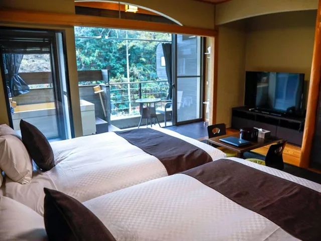 Japanese, Modern, Twin Beds, Outdoor Bath, Smoking، Livemax Resort Okudogo 1/2