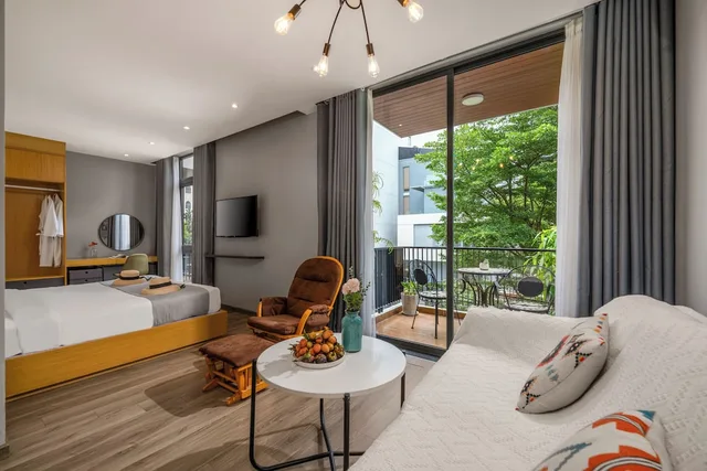 غرفة ديلوكس بسرير كينج بشرفة، Sanayen Villa & Residences 4/5