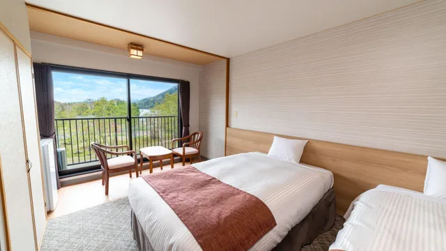 غرفة قياسية بسريرين منفصلين بإطلالة على البحيرة، Kamenoi Hotel Okunikko 1/2
