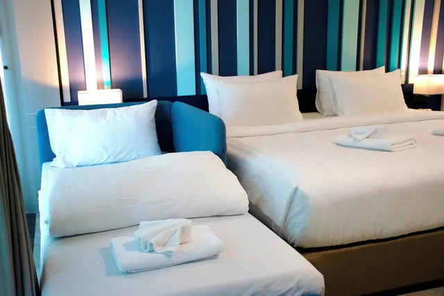 غرفة ديلوكس ثلاثية بسرير مزدوج وسرير فردي بشرفة بغرفة نوم واحدة، Att Boutique Hotel 8/10