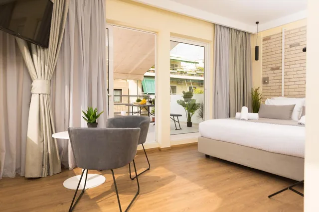 جناح جونيور بسرير مزدوج أو سريرين منفصلين بشرفة، Hotel @ Syngrou Fix 2/2