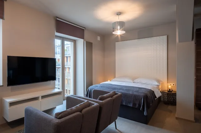 جناح استوديو كومفورت بسرير كوين بشرفة، Aparthotel Rimska 14 1/2
