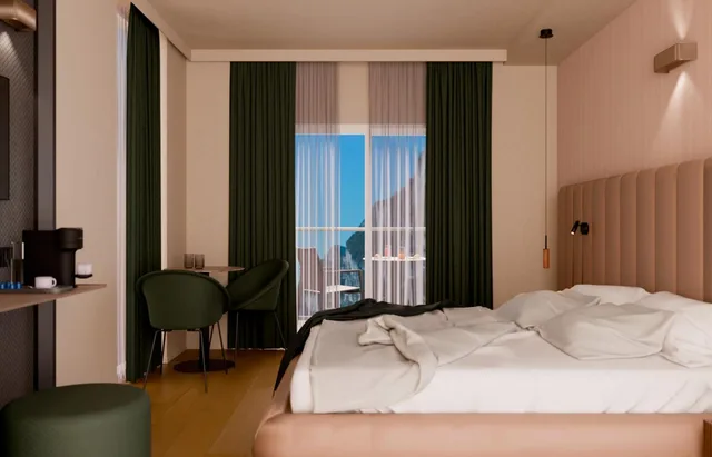 غرفة ديلوكس بسرير مزدوج أو سريرين منفصلين بشرفة، Hotel Kristal Palace 1/6