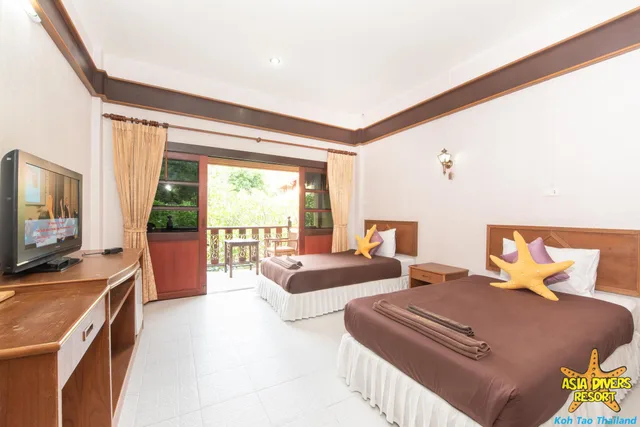 غرفة سوبيريور بسريرين منفصلين بشرفة، Asia Resort Koh Tao 1/3