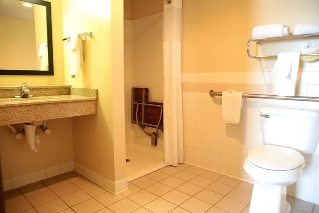 غرفة بسرير كوين لذوي الإعاقة، American Inn and Suites Peosta, IA 3/4