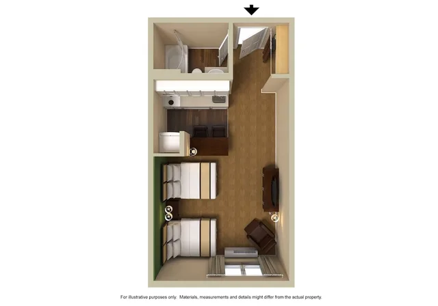 استوديو بسرير كوين، Extended Stay America - Toledo - Holland 6/7