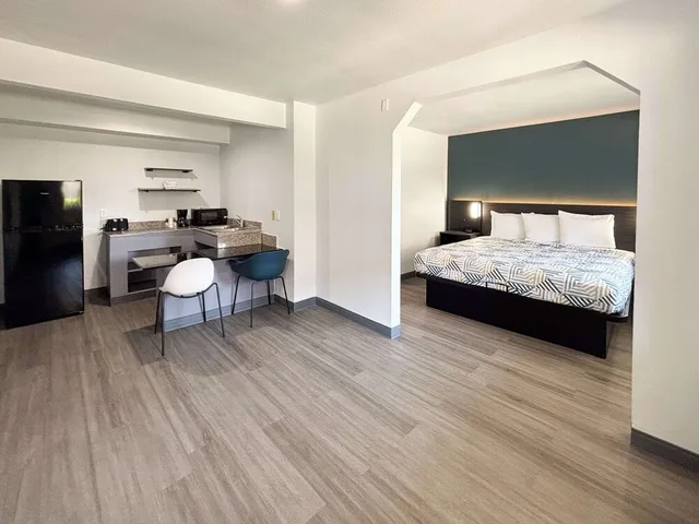 غرفة قياسية بسرير كينج بمطبخ صغير، Hotel Irving DFW Airport North 8/10