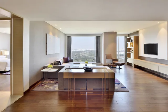 شقة بسرير كينج بإطلالة على الحديقة بغرفة نوم واحدة، Marriott Executive Apartments Hyderabad 3/7