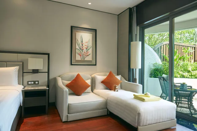 غرفة ديلوكس عائلية بسرير كينج بشرفة، Shangri-La Singapore 1/2