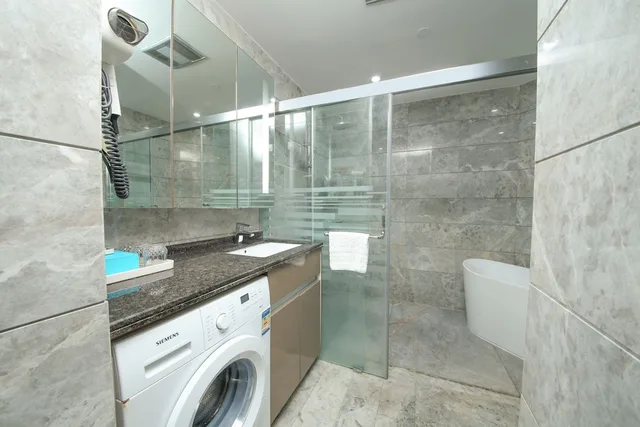 شقة ديلوكس بسرير كوين وسريرين مزدوجين بغرفتي نوم، Pengman International Apartment Hotel (Beijing Road Jiedeng Duhui) 7/8
