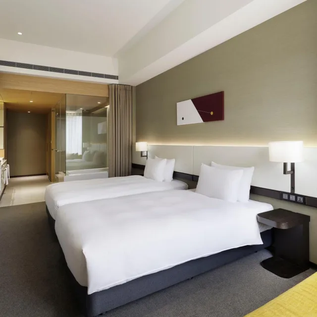 غرفة بسريرين منفصلين بإطلالة على المدينة، MGH Mitsui Garden Hotel Taipei Zhongxiao 3/7
